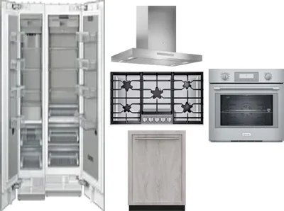 6 Piece Package Includes Refrigerator, Freezer, Cooktop, Wall Oven, Hood And Dishwasher