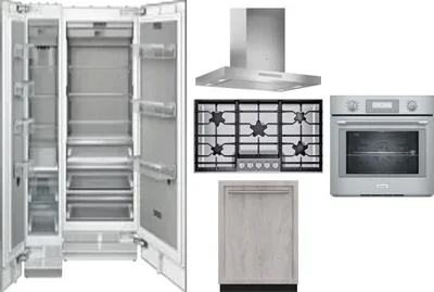 6 Piece Package Includes Refrigerator, Freezer, Cooktop, Wall Oven, Hood And Dishwasher