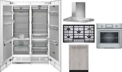 6 Piece Package Includes Refrigerator, Freezer, Cooktop, Wall Oven, Hood And Dishwasher