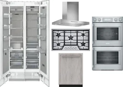 6 Piece Package Includes Refrigerator, Freezer, Cooktop, Wall Oven, Hood And Dishwasher
