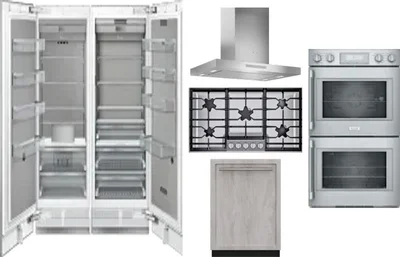6 Piece Package Includes Refrigerator, Freezer, Cooktop, Wall Oven, Hood And Dishwasher