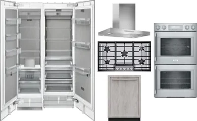 6 Piece Package Includes Refrigerator, Freezer, Cooktop, Wall Oven, Hood And Dishwasher