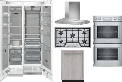 6 Piece Package Includes Refrigerator, Freezer, Cooktop, Wall Oven, Hood And Dishwasher
