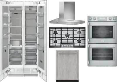 6 Piece Package Includes Refrigerator, Freezer, Cooktop, Wall Oven, Hood And Dishwasher