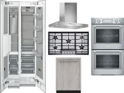 6 Piece Package Includes Refrigerator, Freezer, Cooktop, Wall Oven, Hood And Dishwasher