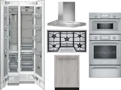 6 Piece Package Includes Refrigerator, Freezer, Cooktop, Wall Oven, Hood And Dishwasher