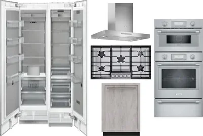 6 Piece Package Includes Refrigerator, Freezer, Cooktop, Wall Oven, Hood And Dishwasher