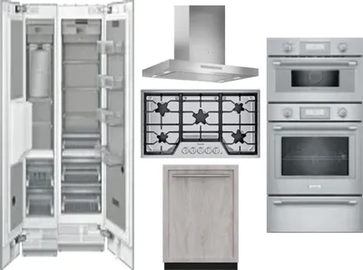 6 Piece Package Includes Refrigerator, Freezer, Cooktop, Wall Oven, Hood And Dishwasher