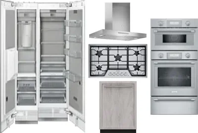 6 Piece Package Includes Refrigerator, Freezer, Cooktop, Wall Oven, Hood And Dishwasher