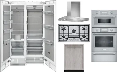 6 Piece Package Includes Refrigerator, Freezer, Cooktop, Wall Oven, Hood And Dishwasher