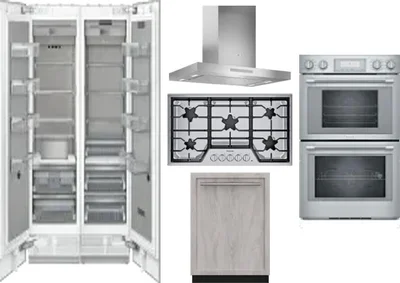 6 Piece Package Includes Refrigerator, Freezer, Cooktop, Wall Oven, Hood And Dishwasher