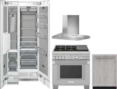 5 Piece Package Includes Refrigerator, Freezer, Range, Hood And Dishwasher