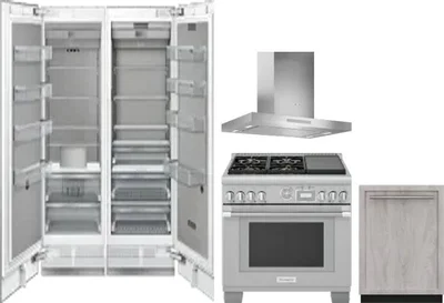 5 Piece Package Includes Refrigerator, Freezer, Range, Hood And Dishwasher