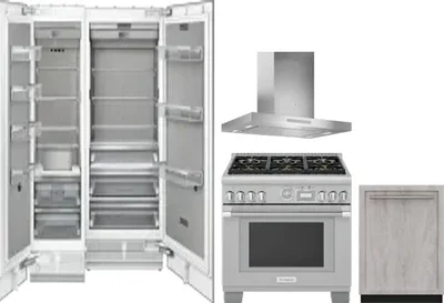 5 Piece Package Includes Refrigerator, Freezer, Range, Hood And Dishwasher