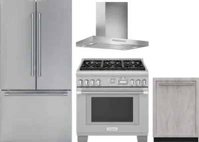 4 Piece Package Includes Refrigerator, Range, Hood And Dishwasher