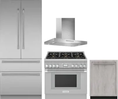 4 Piece Package Includes Refrigerator, Range, Hood And Dishwasher