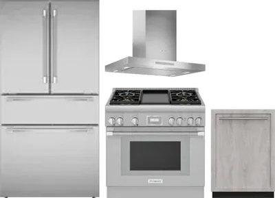 4 Piece Package Includes Refrigerator, Range, Hood And Dishwasher