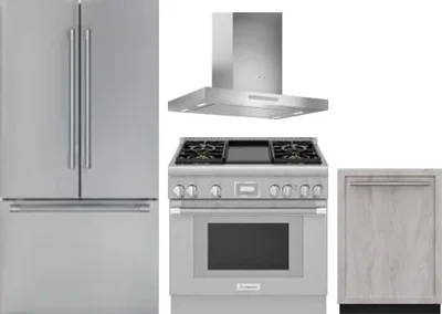 4 Piece Package Includes Refrigerator, Range, Hood And Dishwasher