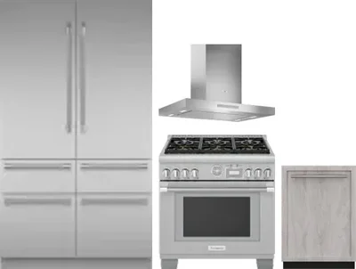 4 Piece Package Includes Refrigerator, Range, Hood And Dishwasher