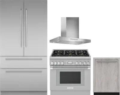 4 Piece Package Includes Refrigerator, Range, Hood And Dishwasher