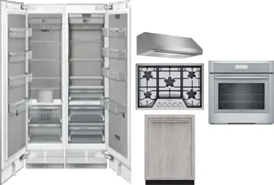 6 Piece Package Includes Refrigerator, Freezer, Cooktop, Wall Oven, Hood And Dishwasher