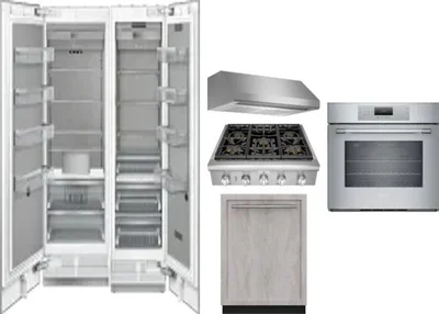 6 Piece Package Includes Refrigerator, Freezer, Cooktop, Wall Oven, Hood And Dishwasher