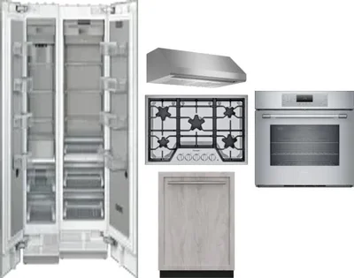 6 Piece Package Includes Refrigerator, Freezer, Cooktop, Wall Oven, Hood And Dishwasher
