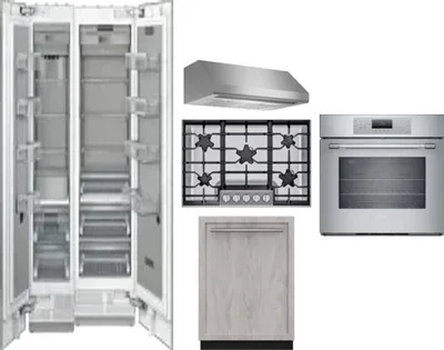 6 Piece Package Includes Refrigerator, Freezer, Cooktop, Wall Oven, Hood And Dishwasher