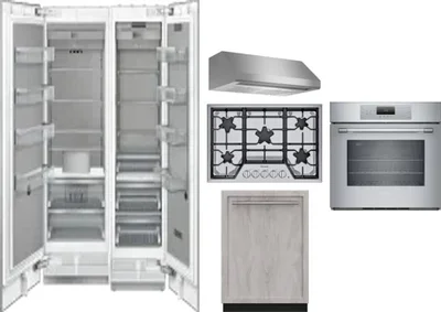 6 Piece Package Includes Refrigerator, Freezer, Cooktop, Wall Oven, Hood And Dishwasher
