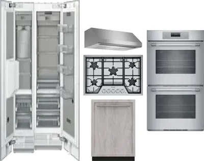6 Piece Package Includes Refrigerator, Freezer, Cooktop, Wall Oven, Hood And Dishwasher