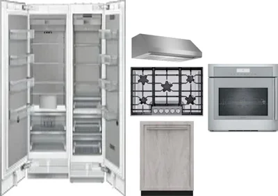 6 Piece Package Includes Refrigerator, Freezer, Cooktop, Wall Oven, Hood And Dishwasher
