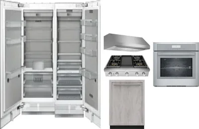 6 Piece Package Includes Refrigerator, Freezer, Cooktop, Wall Oven, Hood And Dishwasher