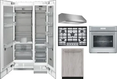 6 Piece Package Includes Refrigerator, Freezer, Cooktop, Wall Oven, Hood And Dishwasher