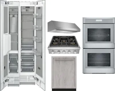 6 Piece Package Includes Refrigerator, Freezer, Cooktop, Wall Oven, Hood And Dishwasher