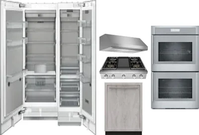 6 Piece Package Includes Refrigerator, Freezer, Cooktop, Wall Oven, Hood And Dishwasher