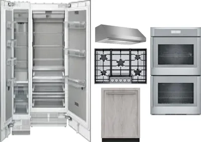6 Piece Package Includes Refrigerator, Freezer, Cooktop, Wall Oven, Hood And Dishwasher
