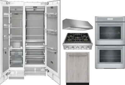 6 Piece Package Includes Refrigerator, Freezer, Cooktop, Wall Oven, Hood And Dishwasher