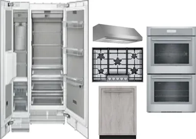 6 Piece Package Includes Refrigerator, Freezer, Cooktop, Wall Oven, Hood And Dishwasher