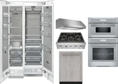 6 Piece Package Includes Refrigerator, Freezer, Cooktop, Wall Oven, Hood And Dishwasher