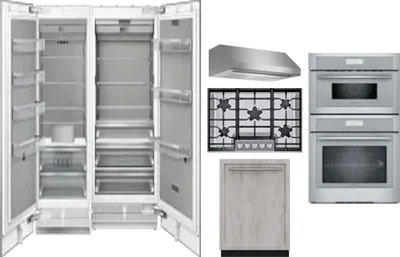 6 Piece Package Includes Refrigerator, Freezer, Cooktop, Wall Oven, Hood And Dishwasher