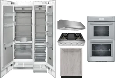 6 Piece Package Includes Refrigerator, Freezer, Cooktop, Wall Oven, Hood And Dishwasher