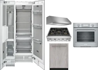 6 Piece Package Includes Refrigerator, Freezer, Cooktop, Wall Oven, Hood And Dishwasher