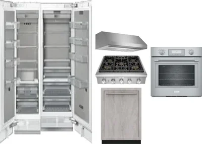 6 Piece Package Includes Refrigerator, Freezer, Cooktop, Wall Oven, Hood And Dishwasher