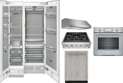 6 Piece Package Includes Refrigerator, Freezer, Cooktop, Wall Oven, Hood And Dishwasher