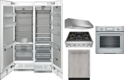 6 Piece Package Includes Refrigerator, Freezer, Cooktop, Wall Oven, Hood And Dishwasher