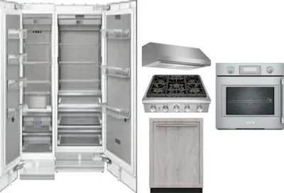6 Piece Package Includes Refrigerator, Freezer, Cooktop, Wall Oven, Hood And Dishwasher