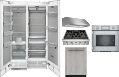 6 Piece Package Includes Refrigerator, Freezer, Cooktop, Wall Oven, Hood And Dishwasher