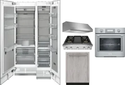 6 Piece Package Includes Refrigerator, Freezer, Cooktop, Wall Oven, Hood And Dishwasher