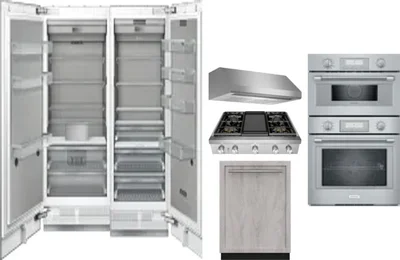 6 Piece Package Includes Refrigerator, Freezer, Cooktop, Wall Oven, Hood And Dishwasher