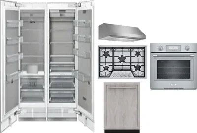 6 Piece Package Includes Refrigerator, Freezer, Cooktop, Wall Oven, Hood And Dishwasher